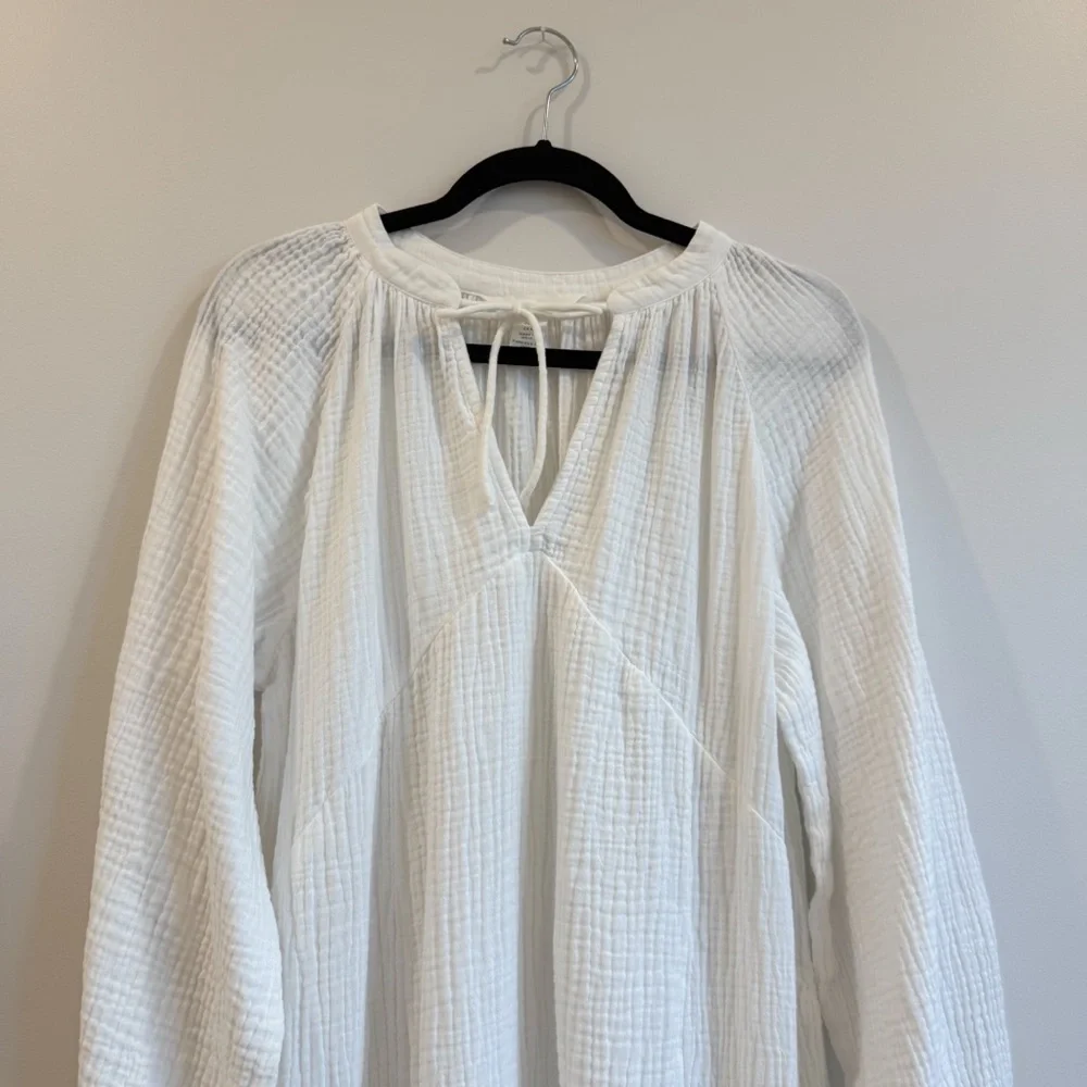 H&M White Cotton Long Sleeve Maxi Dress - Picture 4 of 12